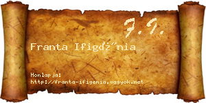 Franta Ifigénia névjegykártya